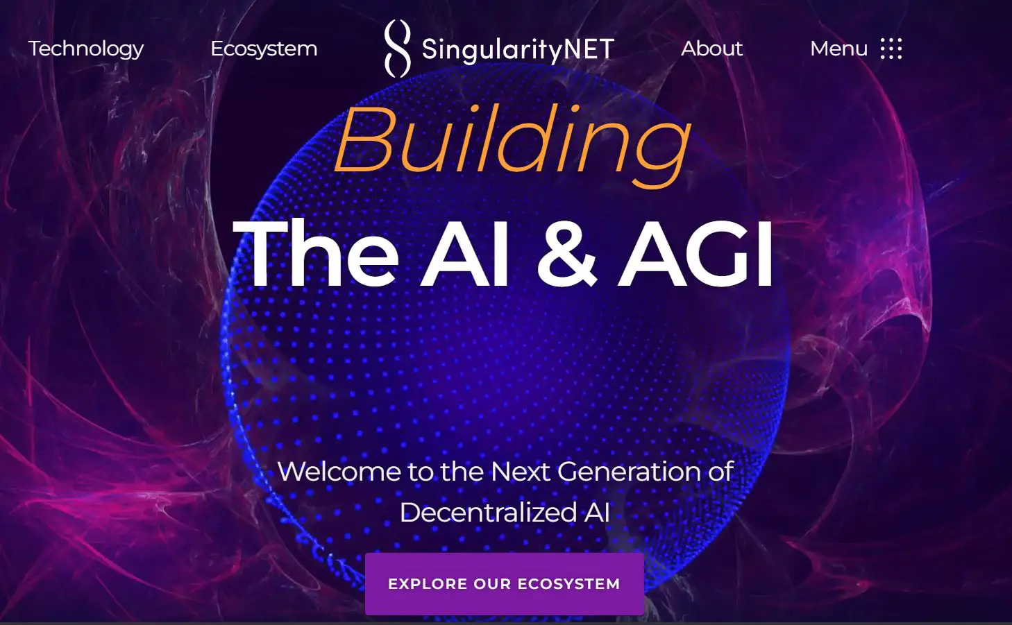 SingularityNET -Website Screen Capture